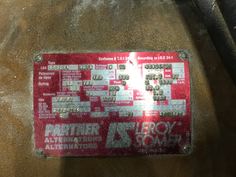 Cummins KTA19-G3 GENERATOR 500KVA USED - Электрогенератор: фото 5 Cummins KTA19-G3 GENERATOR 500KVA USED - Электрогенератор: фото 5