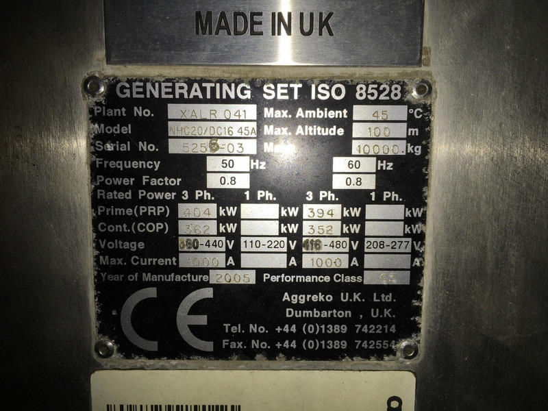 Scania DC16.43A GENERATOR 344KVA USED - Электрогенератор: фото 2 Scania DC16.43A GENERATOR 344KVA USED - Электрогенератор: фото 2