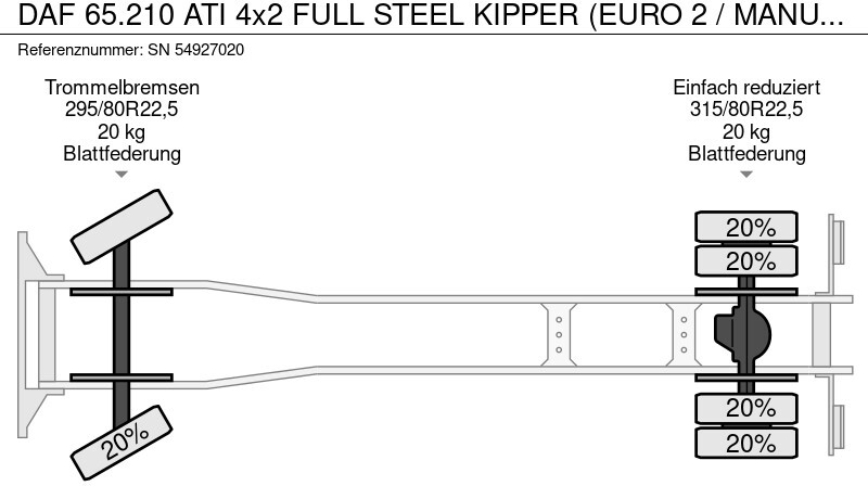 DAF 65.210 ATI 4x2 FULL STEEL KIPPER (EURO 2 / MANUAL GEARBOX / FULL STEEL SUSPENSION / P.T.O.) в лизинг DAF 65.210 ATI 4x2 FULL STEEL KIPPER (EURO 2 / MANUAL GEARBOX / FULL STEEL SUSPENSION / P.T.O.): фото 15