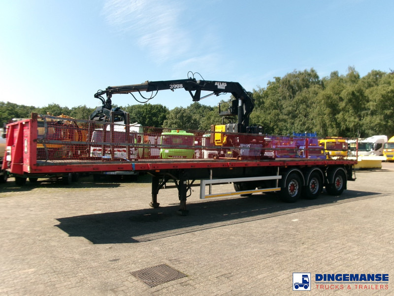 Fruehauf 3-axle platform trailer + Atlas 3008 crane - Полуприцеп бортовой/ Платформа: фото 1 Fruehauf 3-axle platform trailer + Atlas 3008 crane - Полуприцеп бортовой/ Платформа: фото 1
