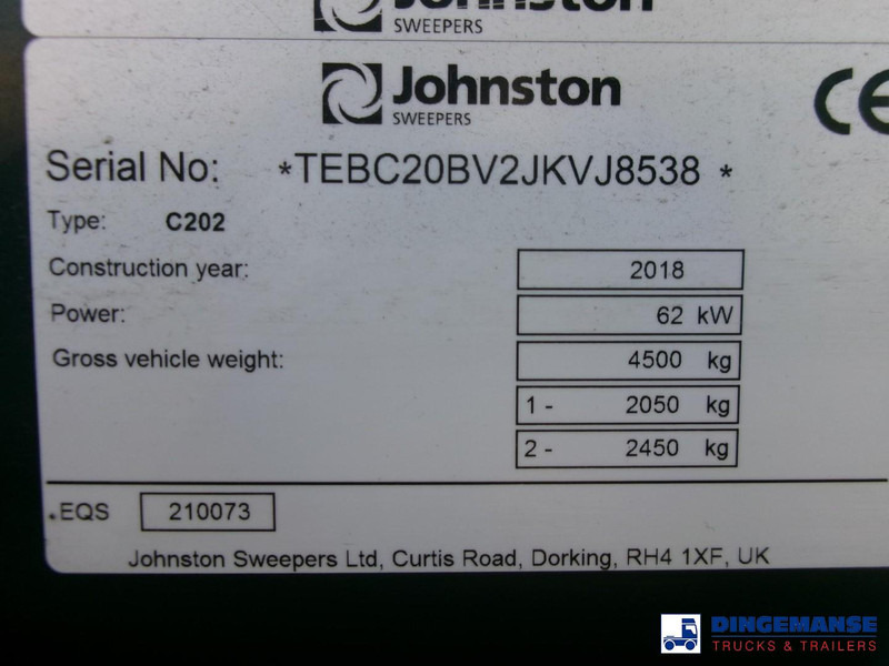 Подметально-уборочная машина Johnston C202 compact street sweeper: фото 14 Подметально-уборочная машина Johnston C202 compact street sweeper: фото 14