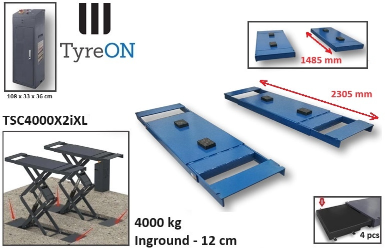 TSC4000X2iXL In floor scissor lift - Double extensions - 12 cm installation depth - Hydromechanically locked - No compressed air required - 4T - Оборудование для гаражей/ Мастерских: фото 3 TSC4000X2iXL In floor scissor lift - Double extensions - 12 cm installation depth - Hydromechanically locked - No compressed air required - 4T - Оборудование для гаражей/ Мастерских: фото 3