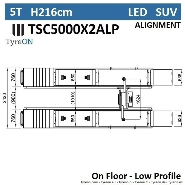 TSC5000X2A LP wheel alignment lift - On floor - Free wheel lifting system - 5.2 m lightened runways (76 cm wide) - Low profile - 5T - Оборудование для гаражей/ Мастерских: фото 4 TSC5000X2A LP wheel alignment lift - On floor - Free wheel lifting system - 5.2 m lightened runways (76 cm wide) - Low profile - 5T - Оборудование для гаражей/ Мастерских: фото 4