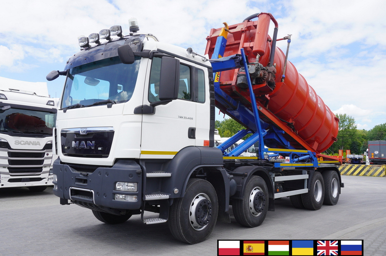 MAN TGS 35.400 8 × 4 E5 / HYVA HOOK LIFT 32.56 SE / Septic barrel 13000 L - Цистерна для жидкого навоза: фото 1 MAN TGS 35.400 8 × 4 E5 / HYVA HOOK LIFT 32.56 SE / Septic barrel 13000 L - Цистерна для жидкого навоза: фото 1