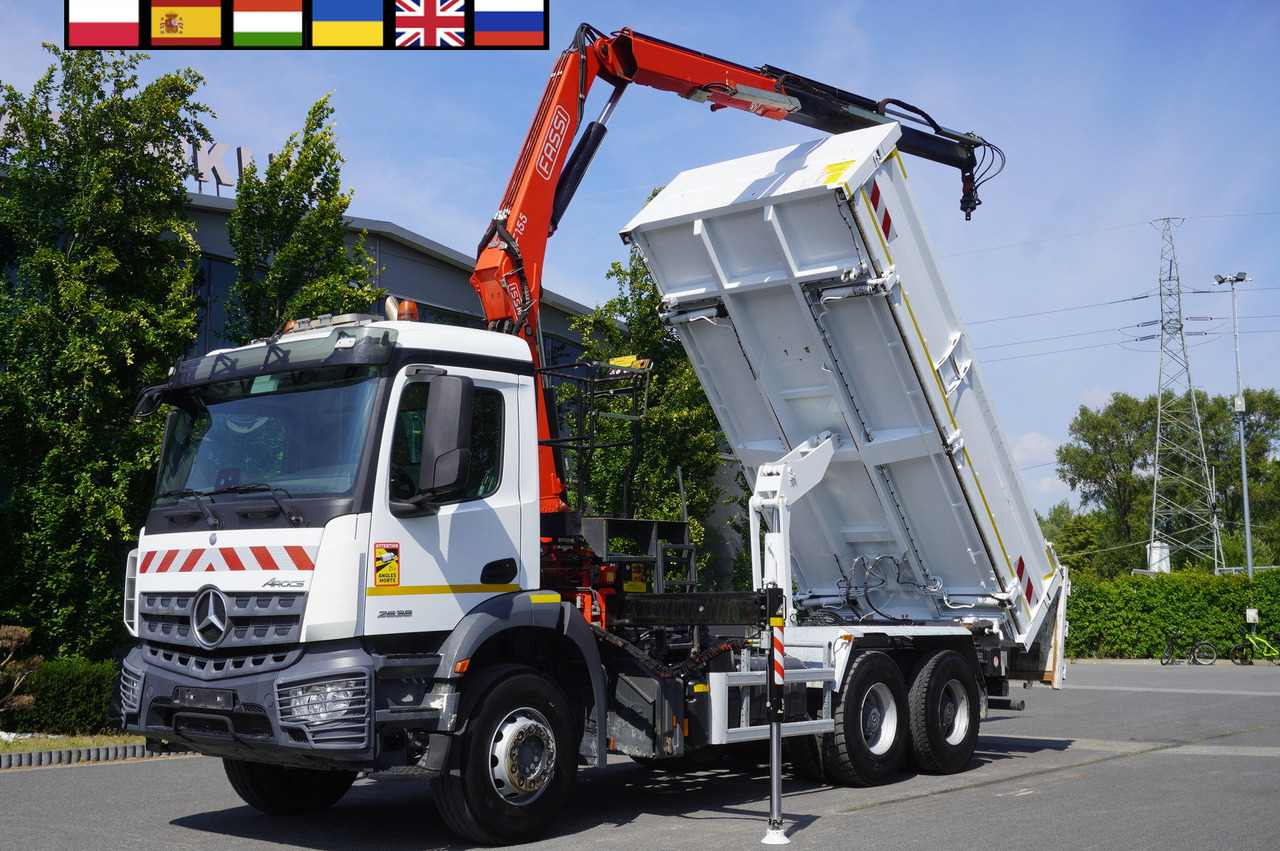 MERCEDES-BENZ AROCS 2636 / Fassi F155A.0.22 crane 6t / 120 tho. km / 3-sided dump truck / 2 x Bordmatic - Грузовик бортовой/ Платформа, Автоманипулятор: фото 1 MERCEDES-BENZ AROCS 2636 / Fassi F155A.0.22 crane 6t / 120 tho. km / 3-sided dump truck / 2 x Bordmatic - Грузовик бортовой/ Платформа, Автоманипулятор: фото 1