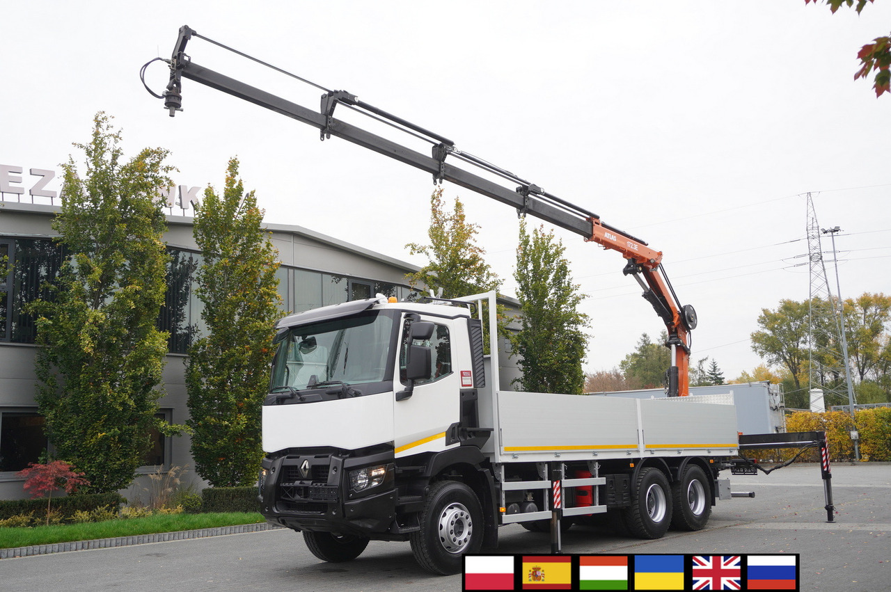 RENAULT C380 Comfort 6x4 / Atlas 172.3E crane / Range 12.3 m / capacity 6.1 t / Flatbed 17 EPAL - Грузовик бортовой/ Платформа, Автоманипулятор: фото 1 RENAULT C380 Comfort 6x4 / Atlas 172.3E crane / Range 12.3 m / capacity 6.1 t / Flatbed 17 EPAL - Грузовик бортовой/ Платформа, Автоманипулятор: фото 1