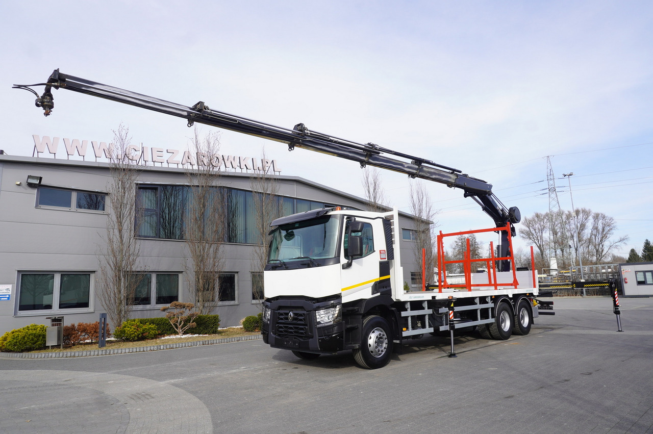 RENAULT C430 / HIAB 244 EP-5 HIDUO crane 8400 kg 15 m / Platform with stanchions - Автоманипулятор: фото 2 RENAULT C430 / HIAB 244 EP-5 HIDUO crane 8400 kg 15 m / Platform with stanchions - Автоманипулятор: фото 2