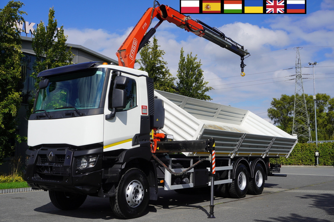 RENAULT K380 6×4 / FASSI F175 crane 7.85 t / 120 thousand km! / 2-sided tipper - Автоманипулятор: фото 1 RENAULT K380 6×4 / FASSI F175 crane 7.85 t / 120 thousand km! / 2-sided tipper - Автоманипулятор: фото 1