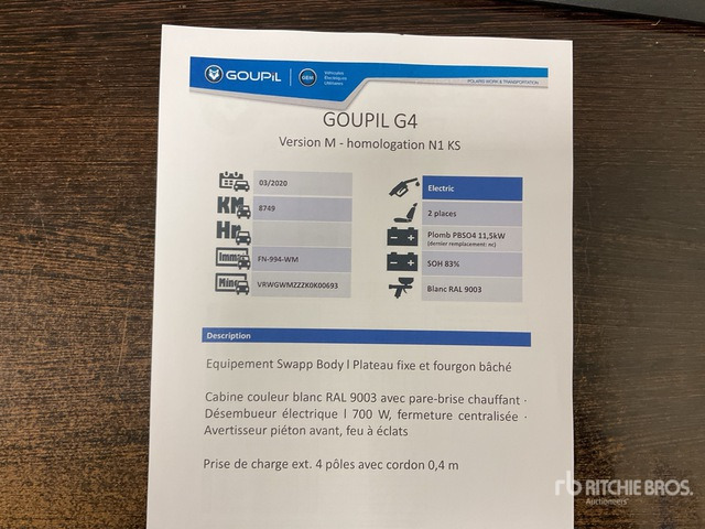 2020 Goupil G4M Electric Utility Vehicle - Коммунальная/ Специальная техника: фото 3 2020 Goupil G4M Electric Utility Vehicle - Коммунальная/ Специальная техника: фото 3