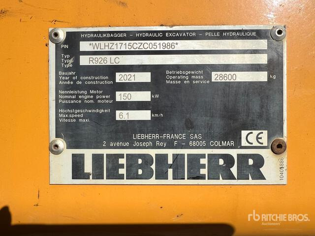 2021 Liebherr R926 LC Tracked Excavator - Гусеничный экскаватор: фото 4 2021 Liebherr R926 LC Tracked Excavator - Гусеничный экскаватор: фото 4
