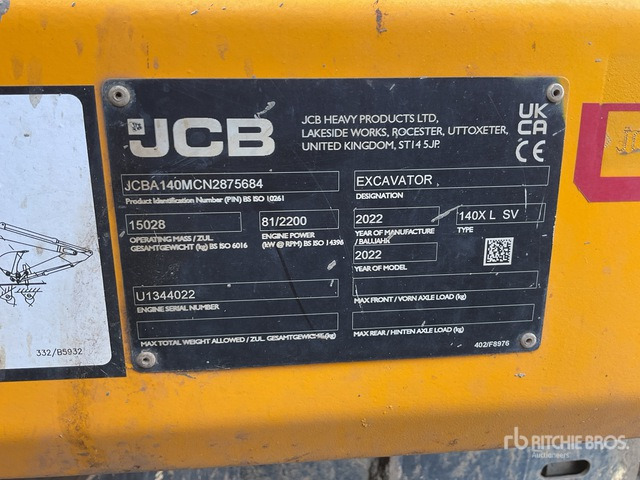 2022 JCB 140XLCSV Tracked Excavator - Гусеничный экскаватор: фото 2 2022 JCB 140XLCSV Tracked Excavator - Гусеничный экскаватор: фото 2