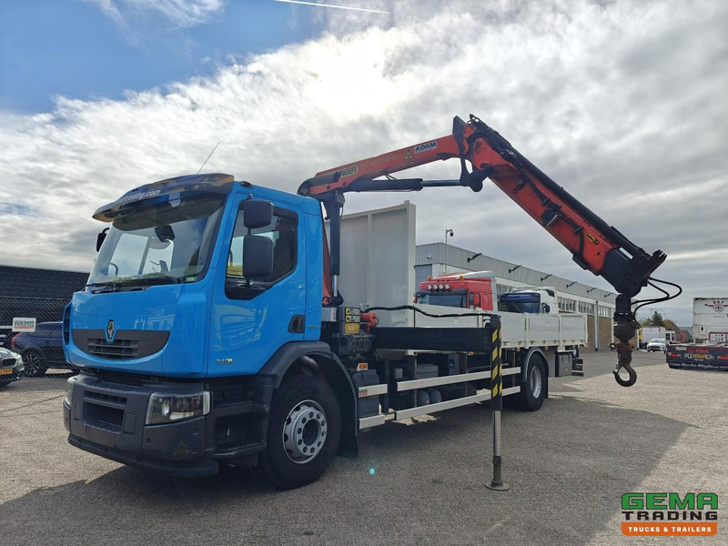 Renault Premium Lander 340 4x2 Dagcab Euro5 - Retarder - Open Laadbak 7.8M  + Palfinger PK12002-EH - RadioGrafisch - Грузовик бортовой/ Платформа, Автоманипулятор: фото 1 Renault Premium Lander 340 4x2 Dagcab Euro5 - Retarder - Open Laadbak 7.8M  + Palfinger PK12002-EH - RadioGrafisch - Грузовик бортовой/ Платформа, Автоманипулятор: фото 1