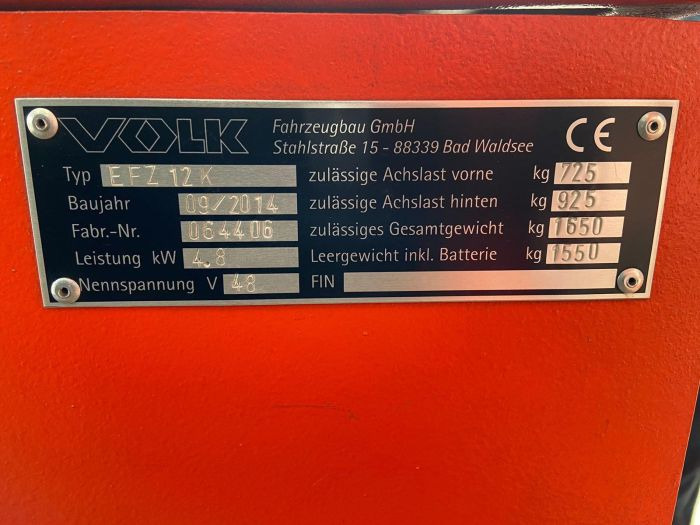 Volk EFZ12K - Складской тягач: фото 3 Volk EFZ12K - Складской тягач: фото 3