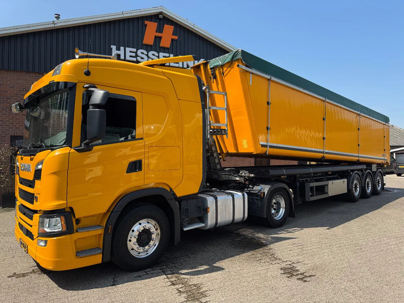 Schmitz Cargobull 55M3 Blaaskipper Kombi Schleuse + SCANIA P450 - Самосвальный полуприцеп: фото 1 Schmitz Cargobull 55M3 Blaaskipper Kombi Schleuse + SCANIA P450 - Самосвальный полуприцеп: фото 1