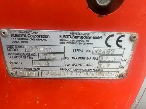 Мини-экскаватор KUBOTA U17-3: фото 8