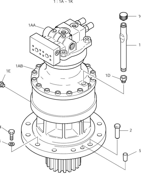 Doosan 401-00325B - 2404-1063I - Поворотный редуктор для Строительной техники: фото 1 Doosan 401-00325B - 2404-1063I - Поворотный редуктор для Строительной техники: фото 1
