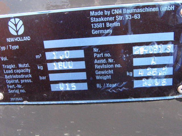 New Holland 2840515 - 2840513 - Ковш для погрузчика: фото 1 New Holland 2840515 - 2840513 - Ковш для погрузчика: фото 1