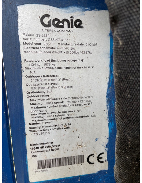 Genie GS 3384 RT - Ножничный подъемник: фото 3 Genie GS 3384 RT - Ножничный подъемник: фото 3