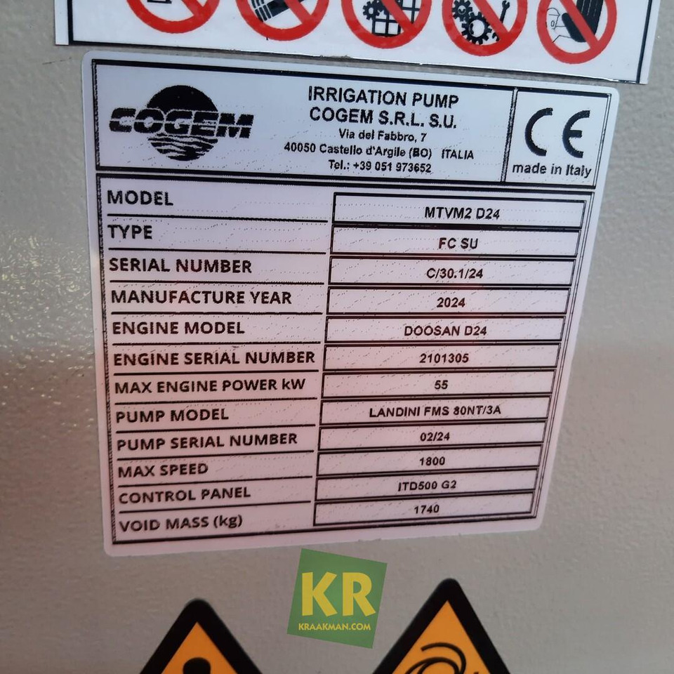 Cogem D24 FMS80/3 motorpompset - Техника для полива и орошения: фото 2 Cogem D24 FMS80/3 motorpompset - Техника для полива и орошения: фото 2