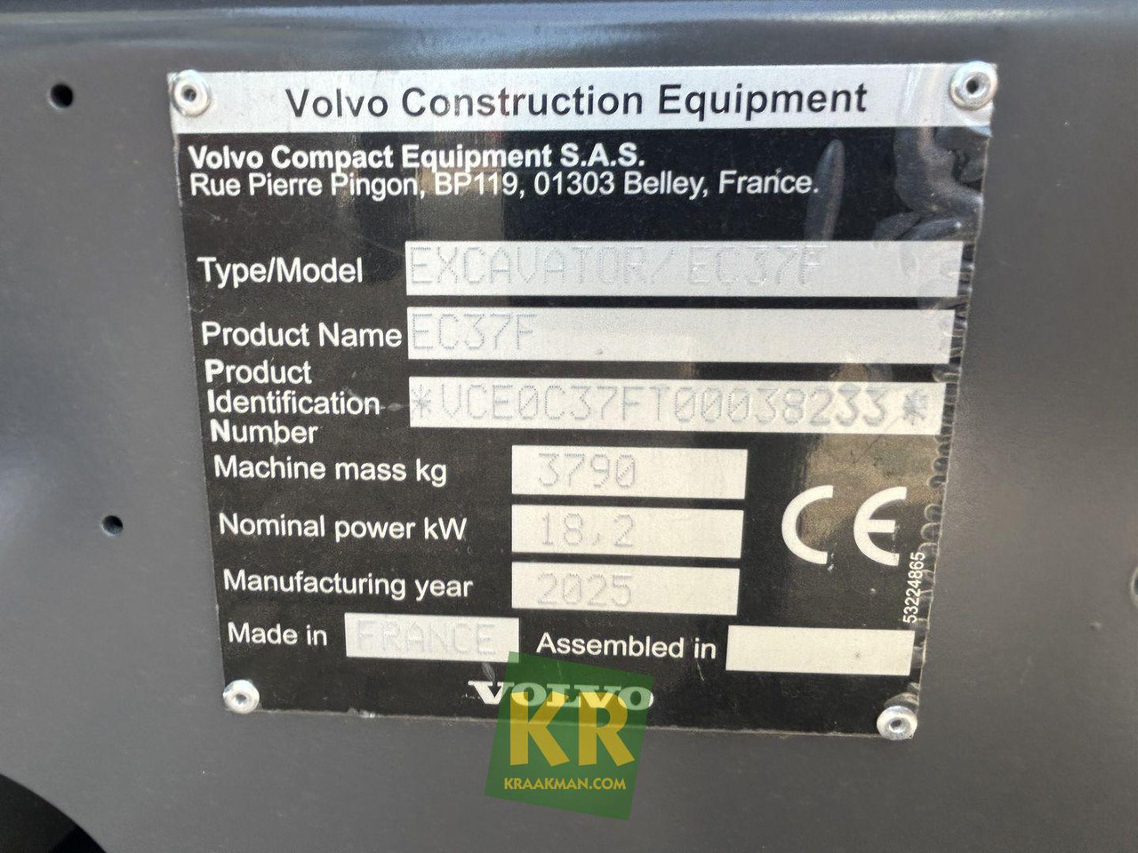 Volvo EC 37F - Гусеничный экскаватор: фото 3 Volvo EC 37F - Гусеничный экскаватор: фото 3