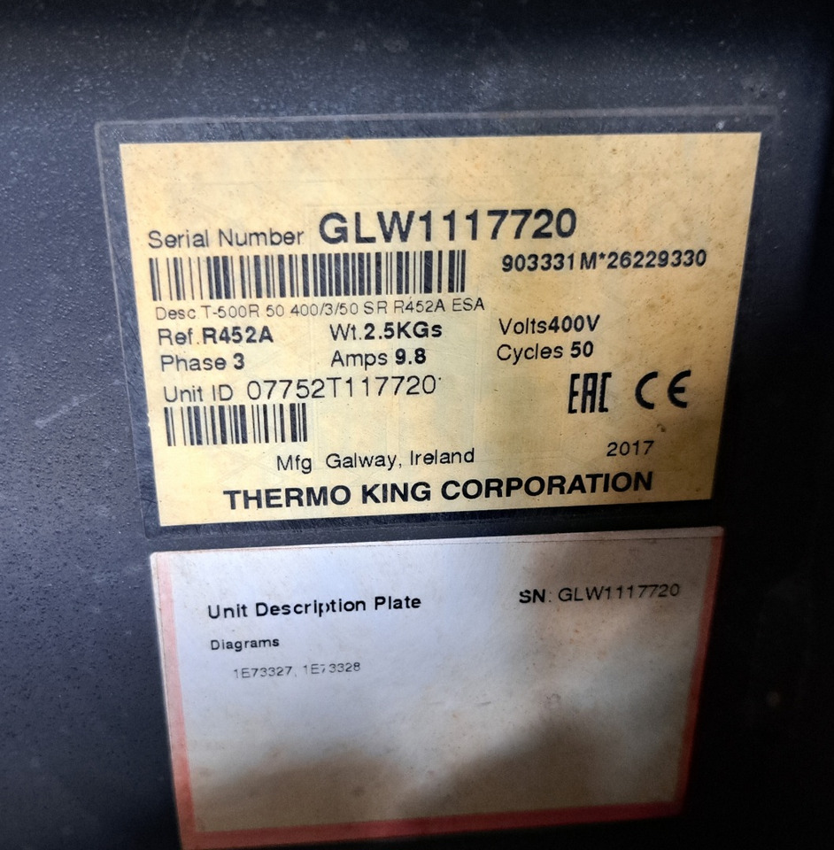 Thermo King T-500 S/N : GLW1117720 - Холодильная установка: фото 2 Thermo King T-500 S/N : GLW1117720 - Холодильная установка: фото 2