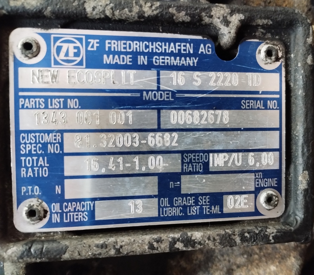 MAN SKRZYNIA BIEGÓW MAN TGA TGS ZF 16 S 2020 TD 16S2020 1.00 - Коробка передач и запчасти: фото 4 MAN SKRZYNIA BIEGÓW MAN TGA TGS ZF 16 S 2020 TD 16S2020 1.00 - Коробка передач и запчасти: фото 4