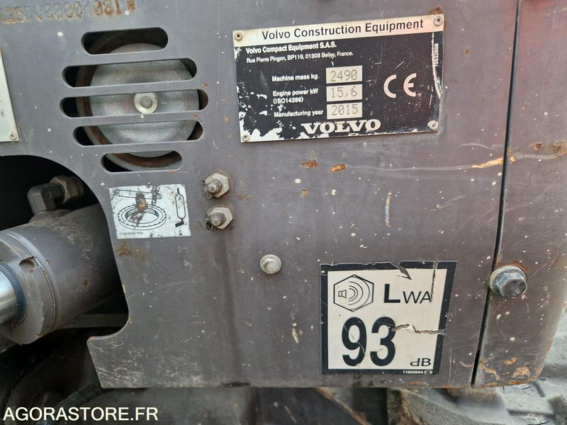 Экскаватор Mini pelle Volvo ECR25D - 2015 - 4538h: фото 16 Экскаватор Mini pelle Volvo ECR25D - 2015 - 4538h: фото 16