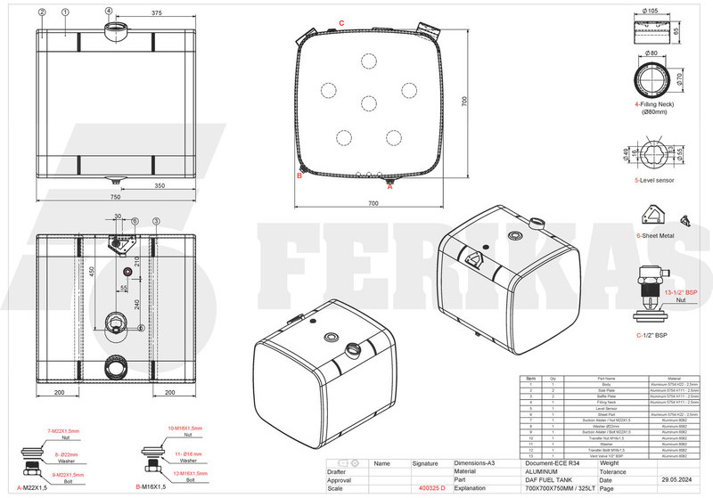 Новый Топливный бак для Грузовиков DAF: фото 10