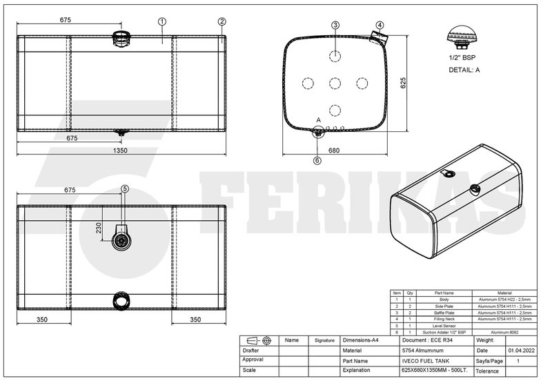 Новый Топливный бак для Грузовиков Iveco New aluminum fuel tank 500L: фото 7 Новый Топливный бак для Грузовиков Iveco New aluminum fuel tank 500L: фото 7