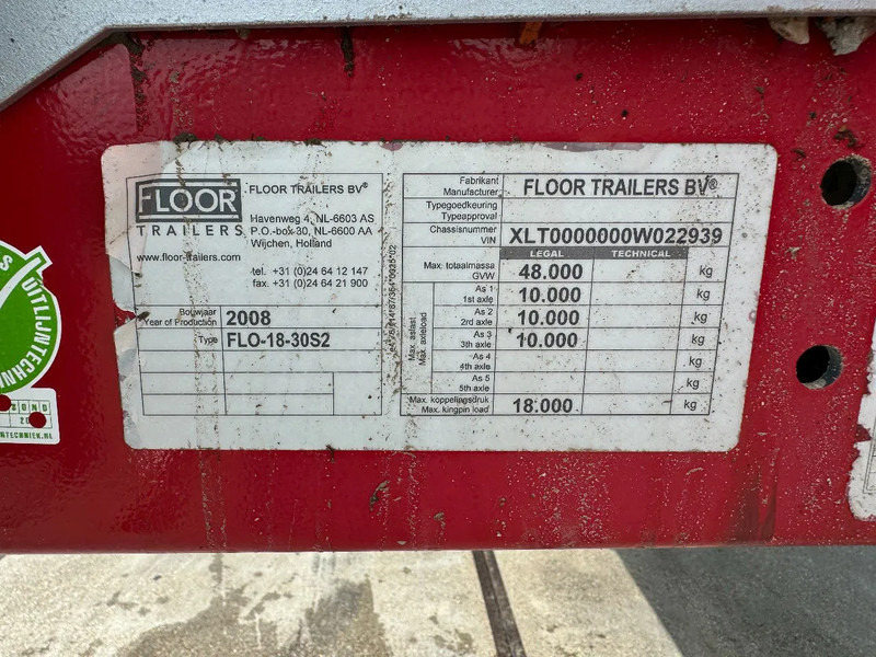Полуприцеп бортовой/ Платформа Floor FLO 18 30 S2 + KENNIS CRANE 3X STEERING AXLE: фото 18