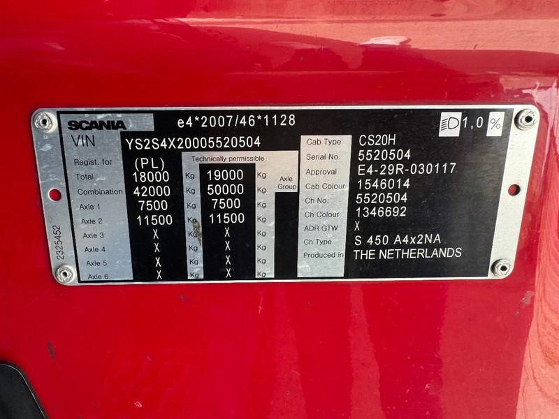 Тягач Scania S450 NGS 4X2 EURO 6 RETARDER: фото 9