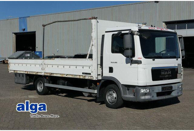 MAN 8.180 TGL BL 4x2, AHK, 3. Sitz, Gerüstbau - Грузовик бортовой/ Платформа: фото 1 MAN 8.180 TGL BL 4x2, AHK, 3. Sitz, Gerüstbau - Грузовик бортовой/ Платформа: фото 1