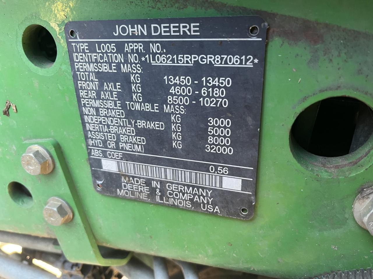 John Deere 6215R - Трактор: фото 4 John Deere 6215R - Трактор: фото 4