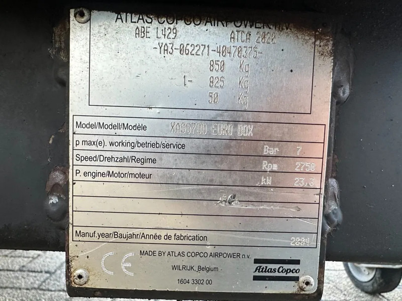 Atlas-Copco XAS 57 DD Deutz 3 m3 / min 23 kW 7 Bar Mobiele Diesel Compressor op aanhanger - Воздушный компрессор: фото 3 Atlas-Copco XAS 57 DD Deutz 3 m3 / min 23 kW 7 Bar Mobiele Diesel Compressor op aanhanger - Воздушный компрессор: фото 3