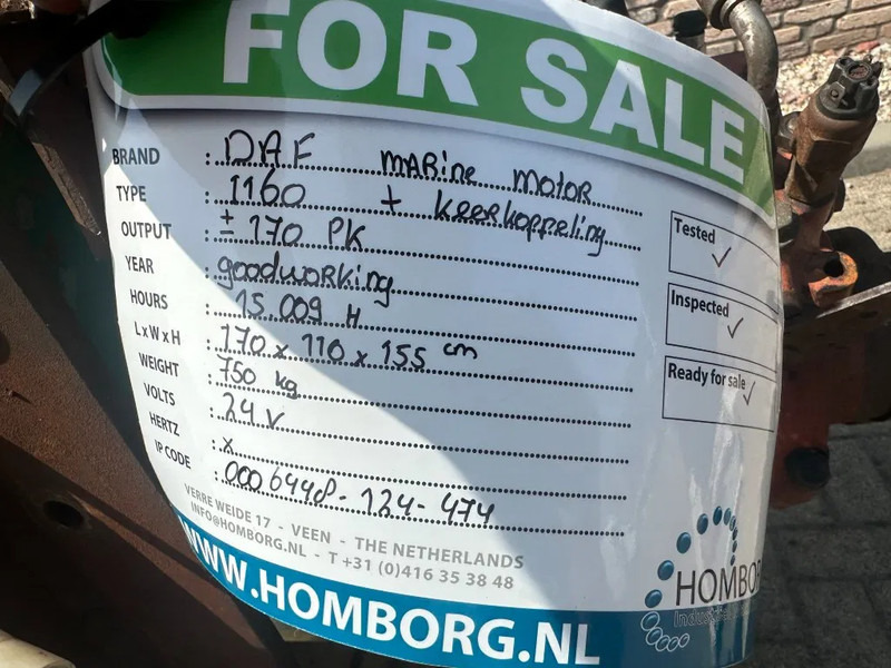 Двигатель DAF 1160 Marine Diesel Motor met keerkoppeling 170 PK Engine: фото 13