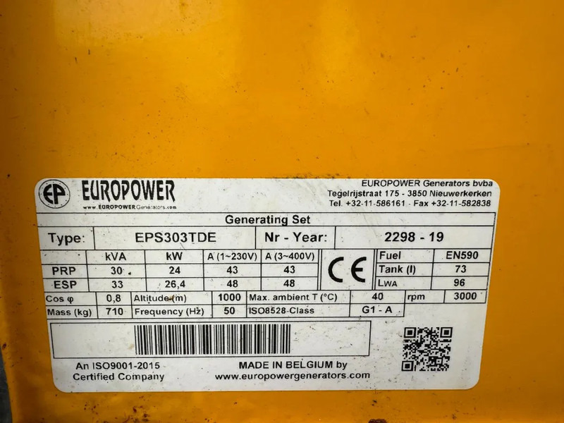 Europower EPS303TDE Kubota 30 kVA Silent generatorset 2019 ! - Электрогенератор: фото 3 Europower EPS303TDE Kubota 30 kVA Silent generatorset 2019 ! - Электрогенератор: фото 3