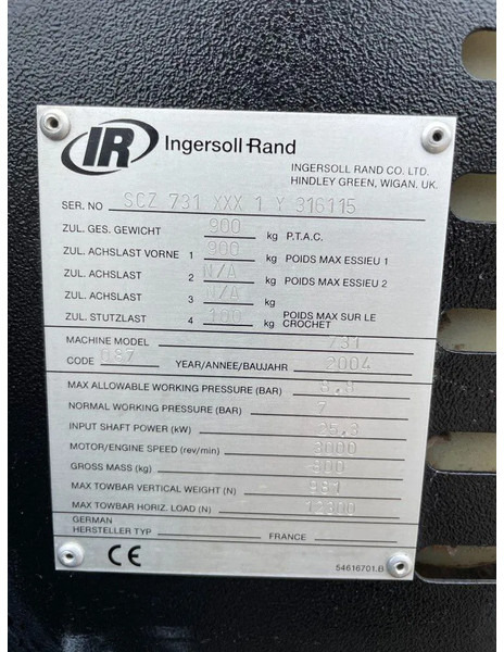 Ingersoll Rand 731 Isuzu diesel, 3,1 m3 - 7 Bar mobiele compressor LOW HOURS! - Воздушный компрессор: фото 4 Ingersoll Rand 731 Isuzu diesel, 3,1 m3 - 7 Bar mobiele compressor LOW HOURS! - Воздушный компрессор: фото 4