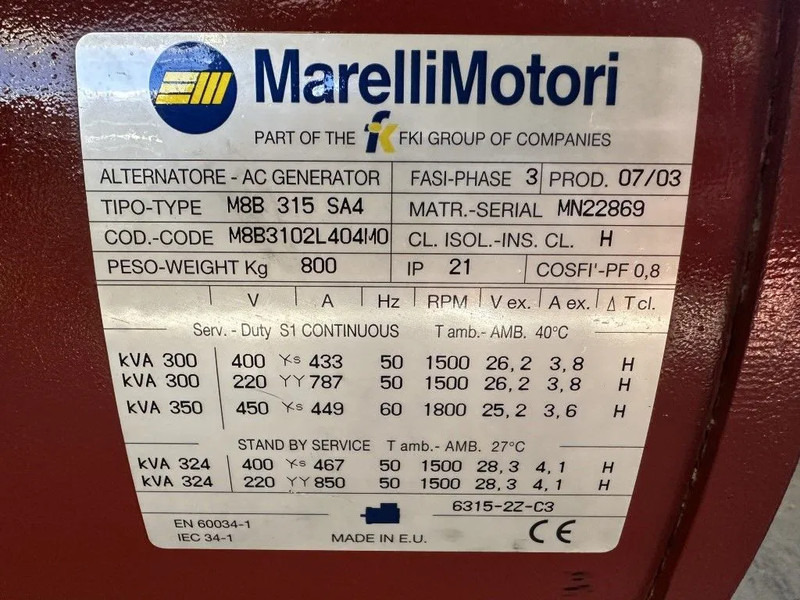 Marelli M8B 315 SA4 Alternator 300 kVA generatordeel SAE 1 / 14 - Электрогенератор: фото 3 Marelli M8B 315 SA4 Alternator 300 kVA generatordeel SAE 1 / 14 - Электрогенератор: фото 3