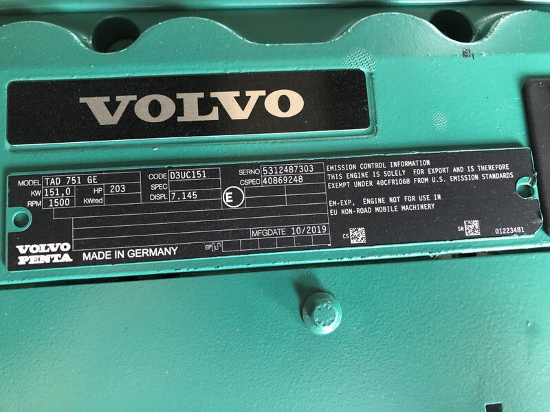 Volvo Stage 3A 167 kVA Supersilent generatorset - Электрогенератор: фото 4 Volvo Stage 3A 167 kVA Supersilent generatorset - Электрогенератор: фото 4