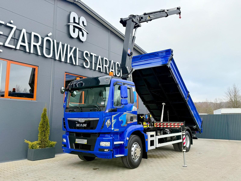 Самосвал, Автоманипулятор MAN TGM 18.250 wywrotka 3 - stronna + żuraw HDS HMF: фото 1