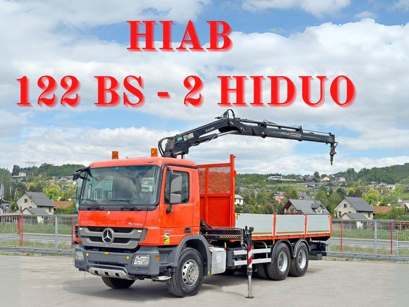 Mercedes-Benz ACTROS 2636 *HIAB 122 BS-2 HIDUO + FUNK/6x4 * TOP - Грузовик бортовой/ Платформа, Автоманипулятор: фото 1 Mercedes-Benz ACTROS 2636 *HIAB 122 BS-2 HIDUO + FUNK/6x4 * TOP - Грузовик бортовой/ Платформа, Автоманипулятор: фото 1