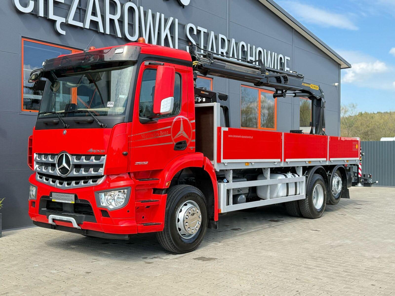 Грузовик бортовой/ Платформа, Автоманипулятор Mercedes-Benz Arocs Actros 2532 / E6 / 6x2 / skrzynia + żuraw Palfinger / budo: фото 9