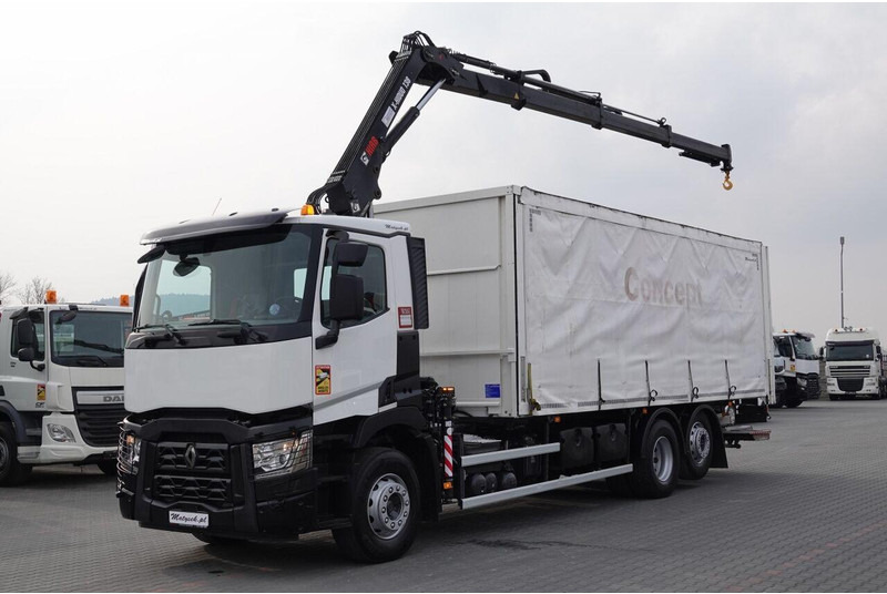Renault C 380 / 6x2 / SKRZYNIOWY / HDS HIAB 138 B-3 WYSÓW 10,5 M / ROTAT - Тентованный грузовик: фото 2 Renault C 380 / 6x2 / SKRZYNIOWY / HDS HIAB 138 B-3 WYSÓW 10,5 M / ROTAT - Тентованный грузовик: фото 2