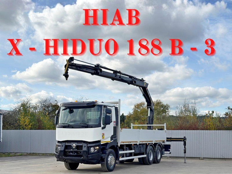Renault C 380* HIAB X-HIDUO 188 B-3/FUNK*6x4 - Грузовик бортовой/ Платформа, Автоманипулятор: фото 1 Renault C 380* HIAB X-HIDUO 188 B-3/FUNK*6x4 - Грузовик бортовой/ Платформа, Автоманипулятор: фото 1