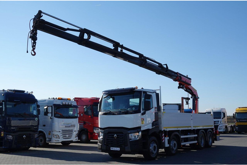 Renault C 430 / 8x4 / SKRZYNIOWY 7 M + HDS PALFINGER 33002 -wysów: 14,5 - Грузовик бортовой/ Платформа, Автоманипулятор: фото 1 Renault C 430 / 8x4 / SKRZYNIOWY 7 M + HDS PALFINGER 33002 -wysów: 14,5 - Грузовик бортовой/ Платформа, Автоманипулятор: фото 1