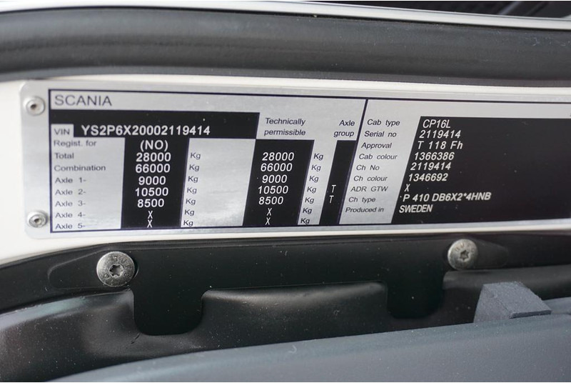 Грузовик-шасси Scania P 410 / ACC / E 6 / BDF + WINDA / 7.15 , 7.45, 7.82 M / OŚ SKRĘT: фото 11