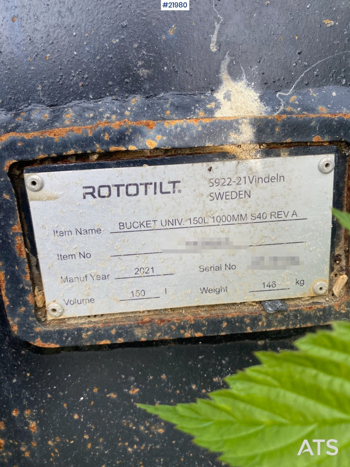 Rototilt S40 feste - Ковш: фото 4 Rototilt S40 feste - Ковш: фото 4