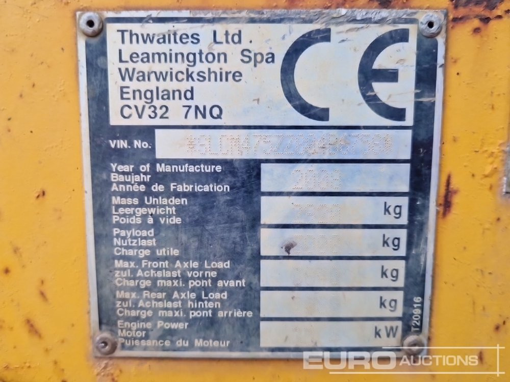Мини-самосвал 2008 Thwaites MACH 475: фото 26 Мини-самосвал 2008 Thwaites MACH 475: фото 26