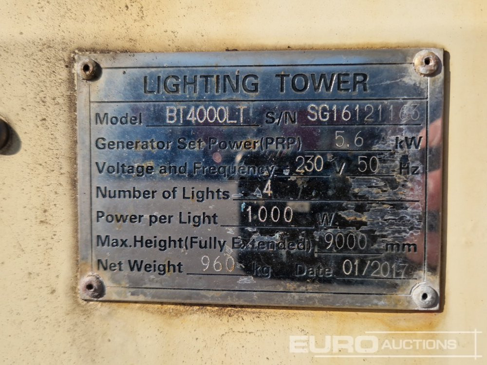 Осветительная мачта 2015 BT4000LT Single Axle Lighting Tower: фото 21 Осветительная мачта 2015 BT4000LT Single Axle Lighting Tower: фото 21