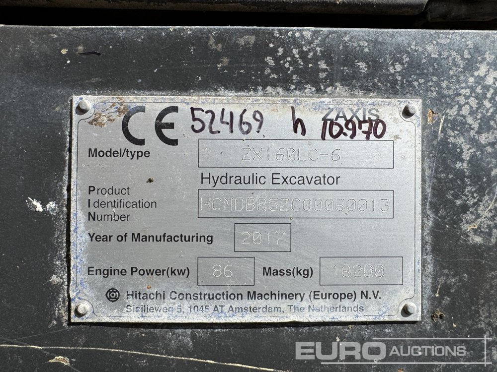 Гусеничный экскаватор 2017 Hitachi ZX160LC-6: фото 9
